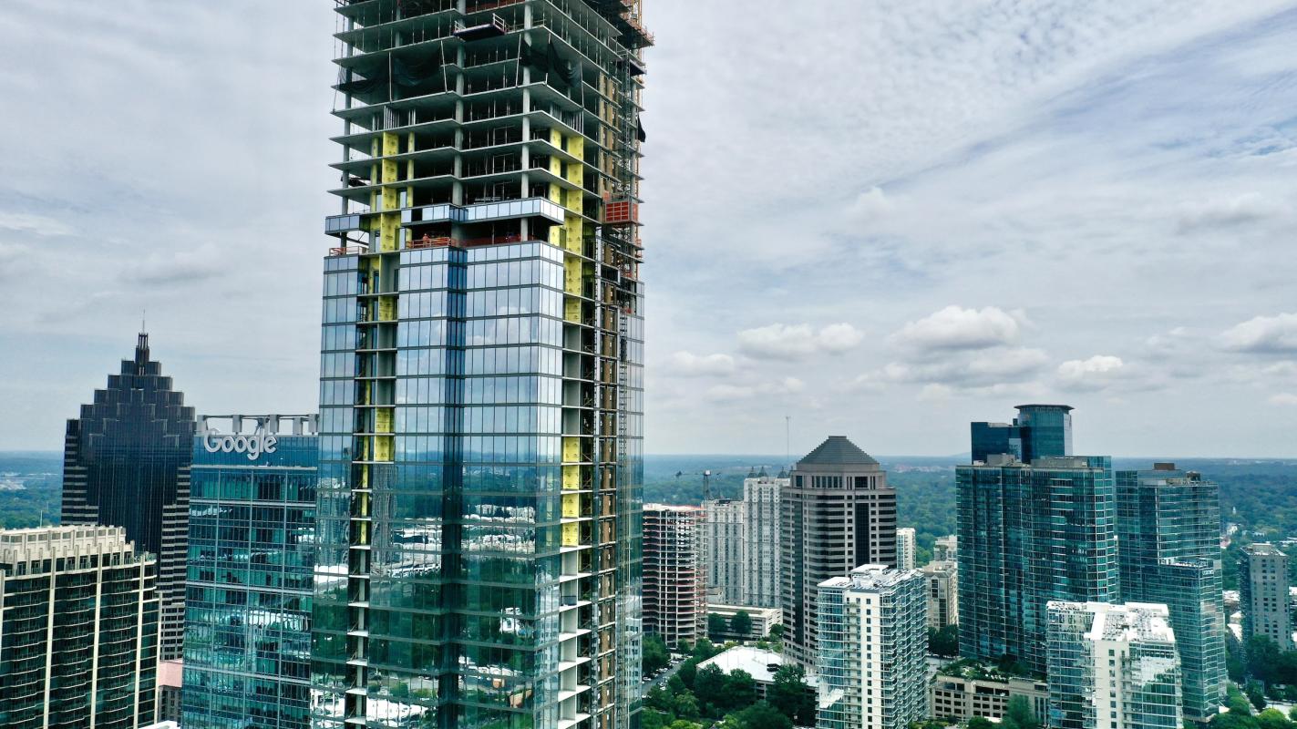 Drone tour: With 10+ stories to go, Atlanta's tallest new tower